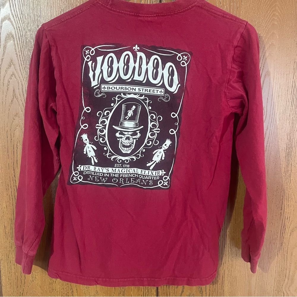 Voodoo New Orleans Red Long Sleeve Graphic Tee - Picture 2 of 5